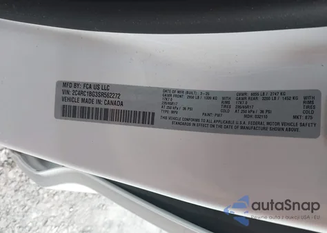 2025 Chrysler Pacifica Select from USA, damaged, VIN 2C4RC1BG3SR562272